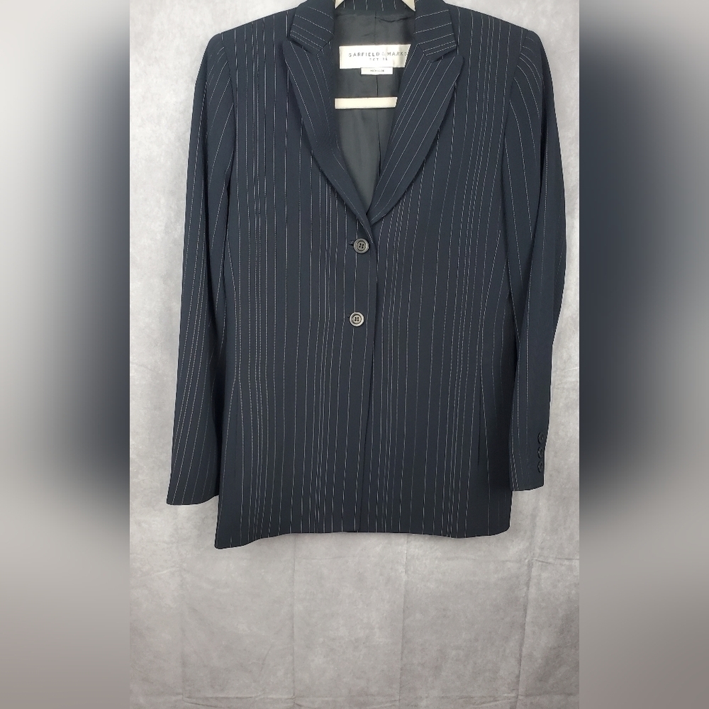Garfield & Marks Navy Blue Women's Blazer Career‎ office Petite Size 2